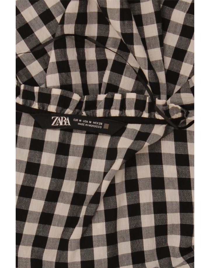 Vestido feminino Zara A-Line UK 14 médio preto guingão