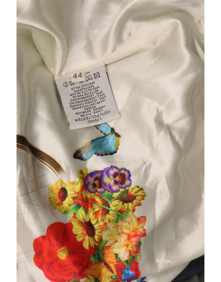 Jaqueta bomber feminina de camurça Emanuele Curci IT 44 cinza médio colorblock