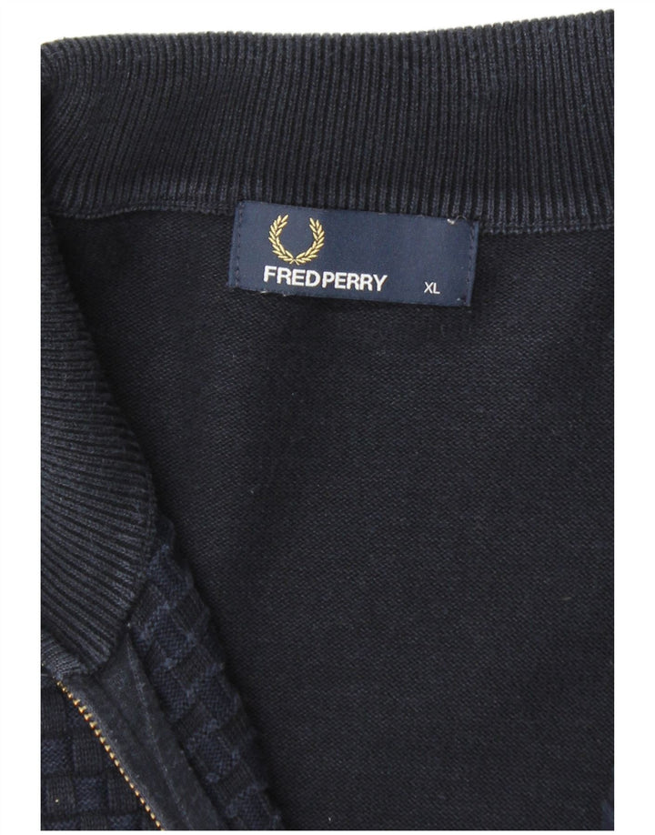 Suéter cardigã masculino Fred Perry XL azul marinho