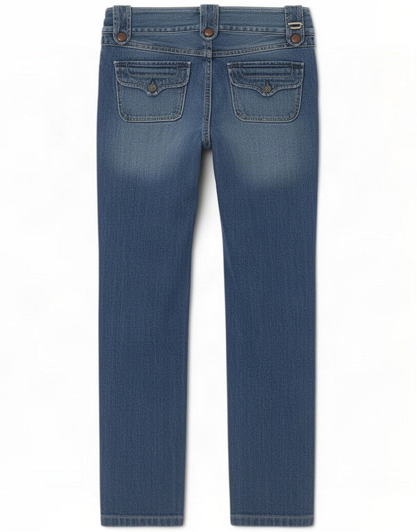 Jeans jeans retos femininos de cintura baixa diesel W29 L29 algodão azul