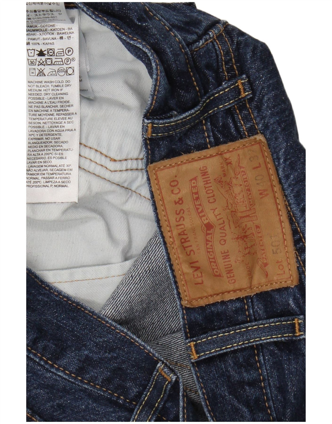 Levi's Masculino 501 Straight Jeans W40 L32 Azul Algodão