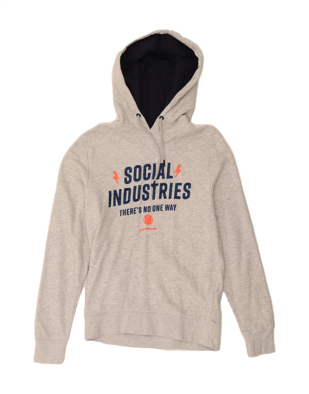JACK & JONES Mens Graphic Hoodie Jumper XS Grey Cotton Vintage Jack & Jones and Second-Hand Jack & Jones from Messina Hembry 