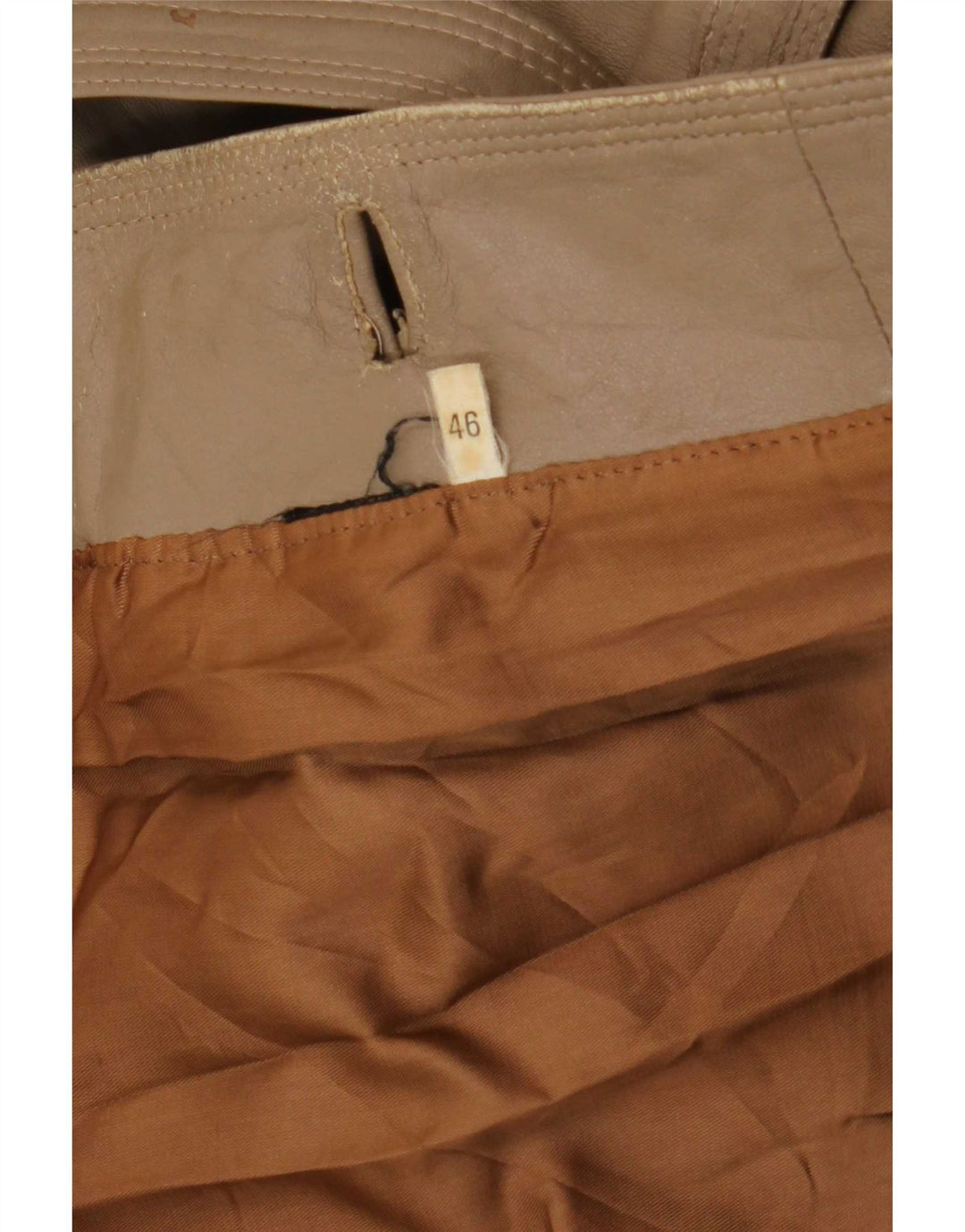 Jaqueta de couro feminina vintage IT 46 grande marrom