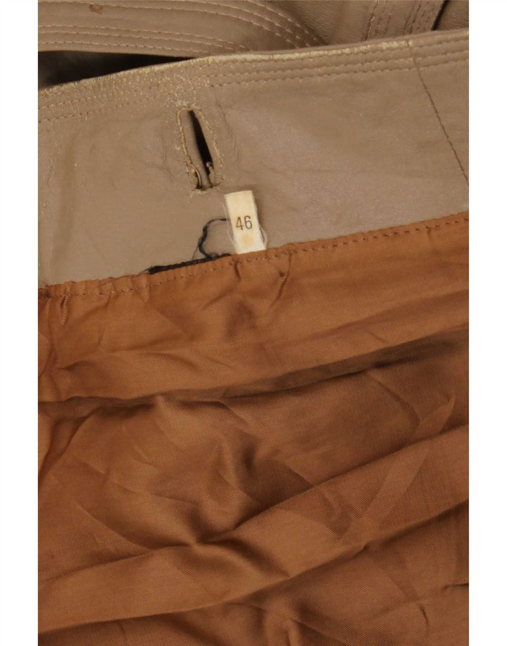Jaqueta de couro feminina vintage IT 46 grande marrom