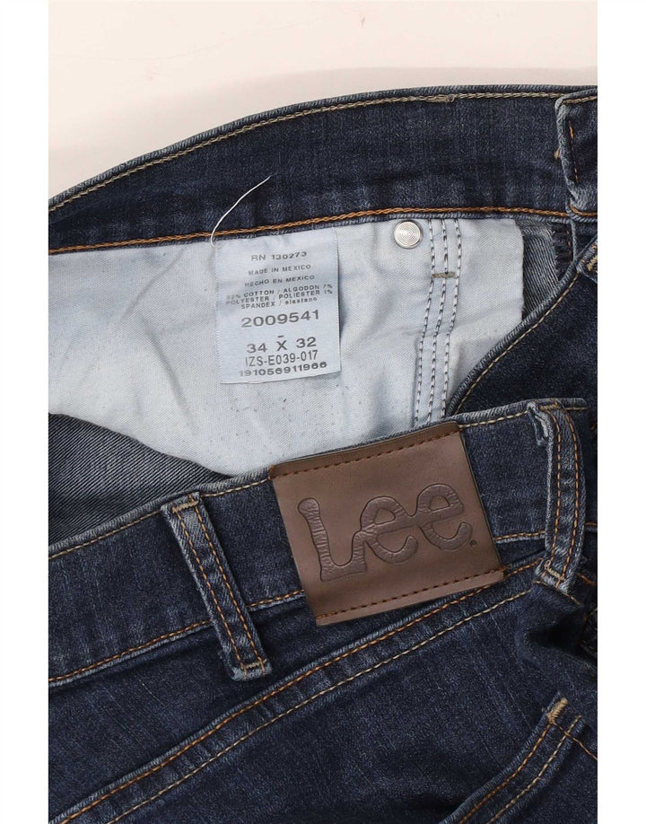 Lee Mens Slim Jeans W34 L32 Azul Algodão
