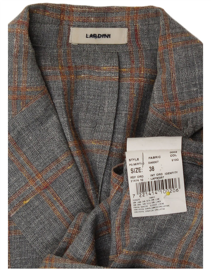 Jaqueta blazer feminina Lardini com 2 botões IT 38 XS cinza xadrez lã