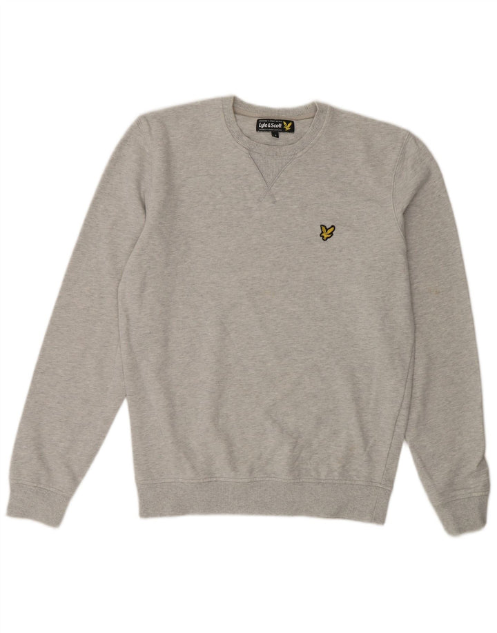 LYLE & SCOTT moletom masculino jumper pequeno algodão manchado cinza