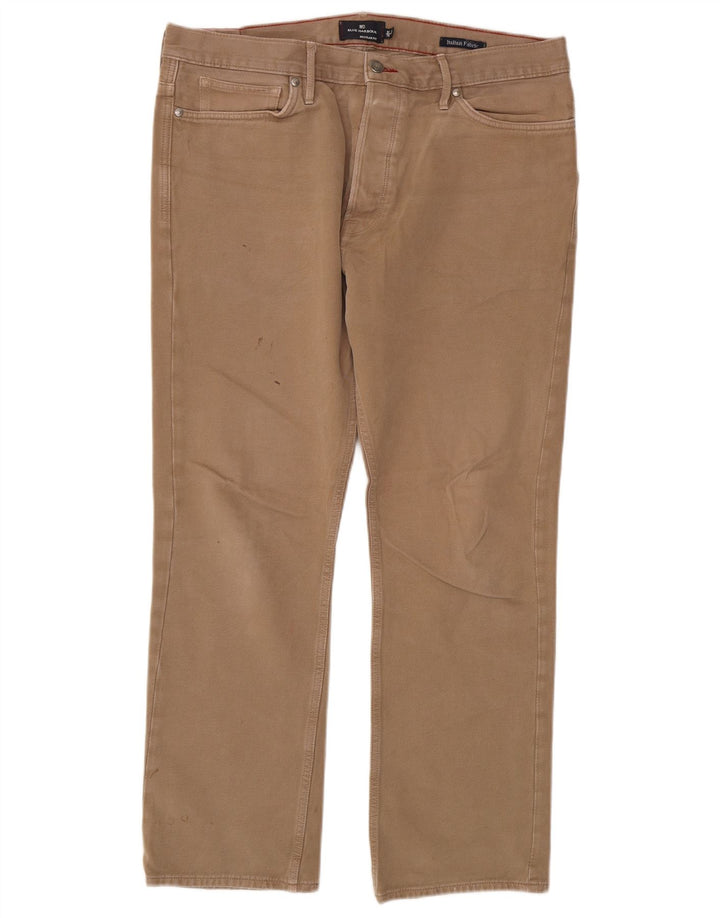 Calça casual masculina Marks & Spencer Blue Harbor regular fit W36 L31 bege