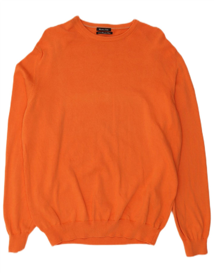 Suéter masculino Massimo Dutti com gola canoa grande algodão laranja
