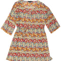Vestido feminino French Connection manga 3/4 linha A Reino Unido 10 pequeno multicolorido