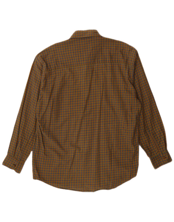 Camisa masculina de flanela Goose & Gander IT 46 grande xadrez marrom