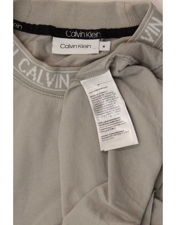 Camiseta masculina Calvin Klein com estampa gráfica cinza médio algodão