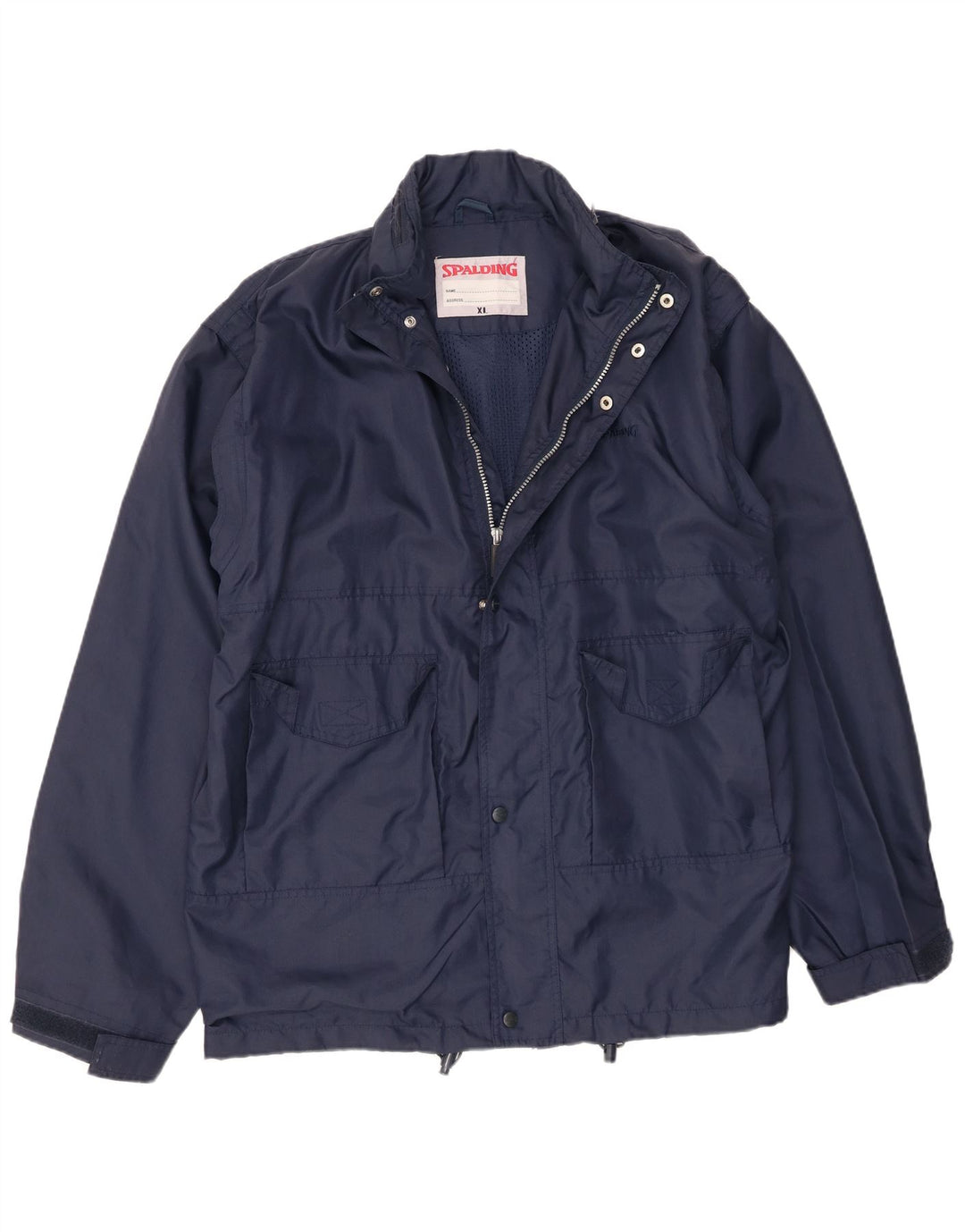 Jaqueta de chuva masculina Spalding com capuz UK 42 XL azul marinho poliamida