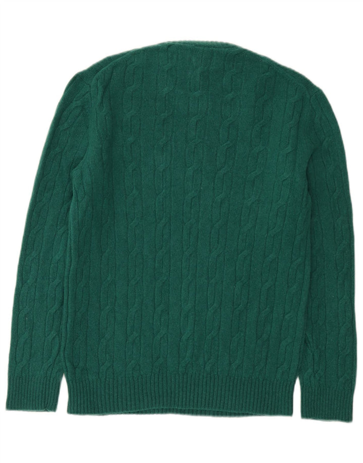Suéter masculino Gant com gola redonda e ajuste regular, lã verde pequena