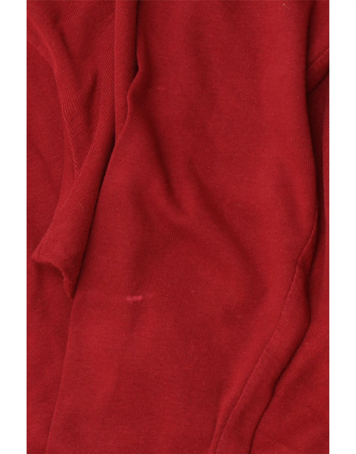 LEE Top feminino de manga comprida UK 16 grande algodão vermelho