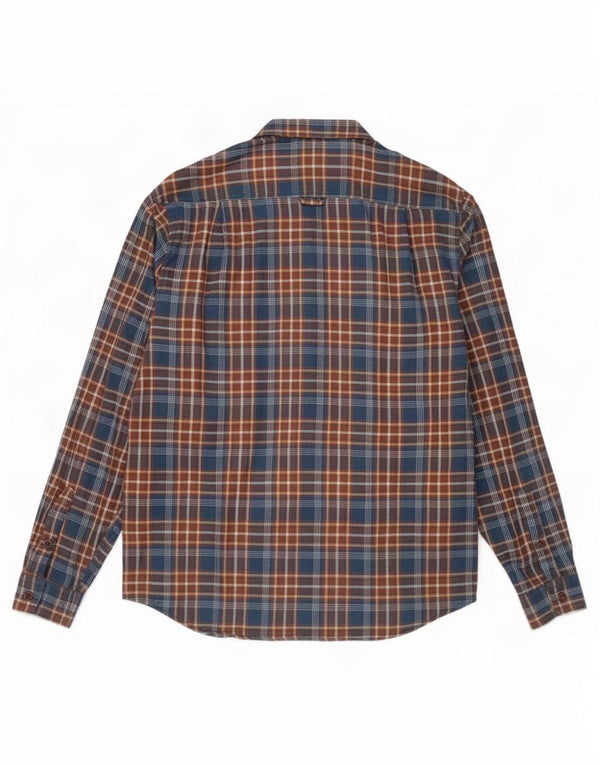 Camisa masculina Superdry Regular Fit flanela XL azul xadrez algodão