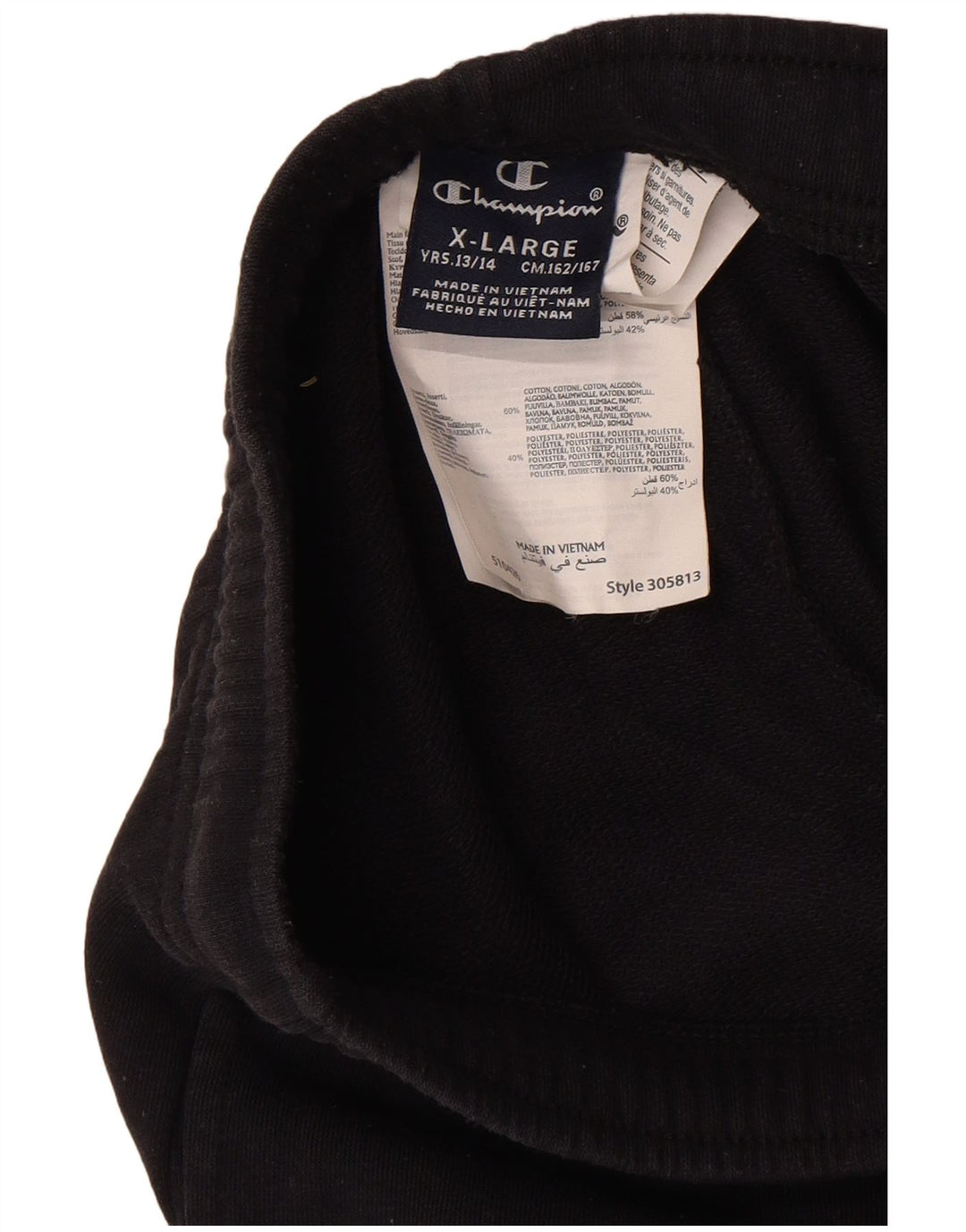 Calça de treino Champion Boys 13-14 anos XL preto algodão