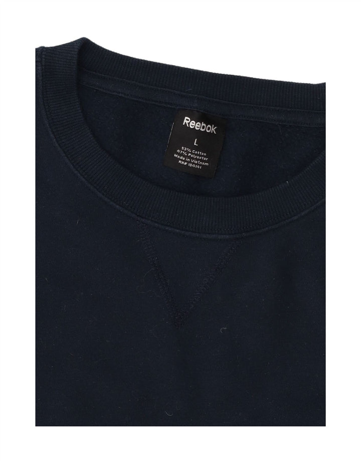 REEBOK moletom masculino jumper grande algodão azul marinho
