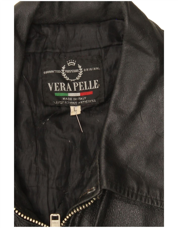 Jaqueta de couro masculina vintage UK 40 grande couro preto