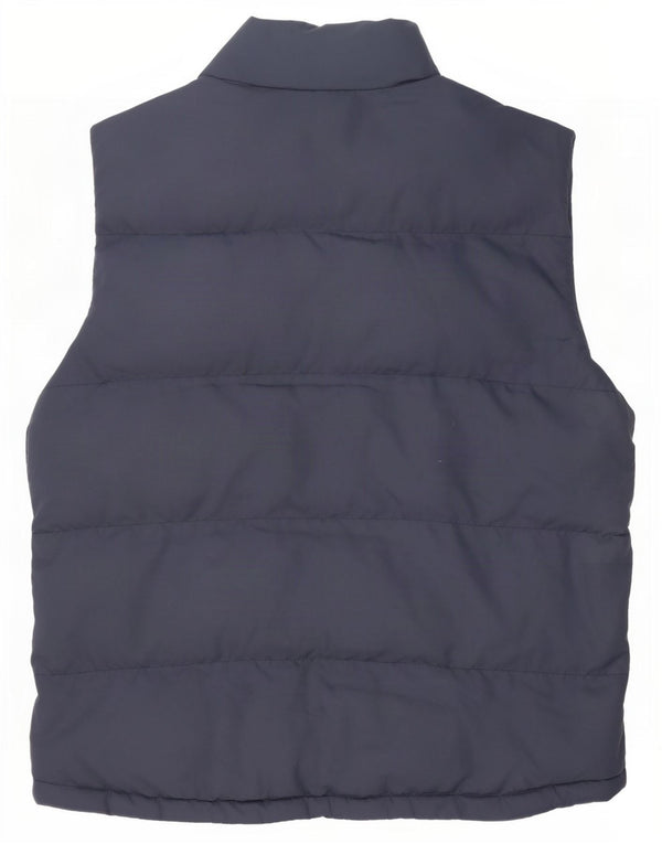 Colete acolchoado feminino Crew Clothing UK 12 poliéster azul marinho médio