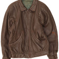 Jaqueta de couro masculina vintage IT 48 marrom médio