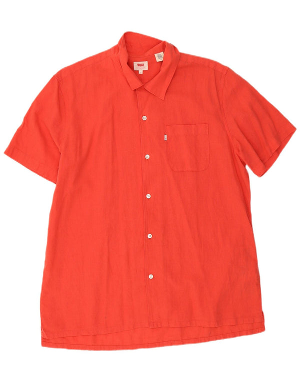Camisa masculina de manga curta Levi's grande linho vermelho