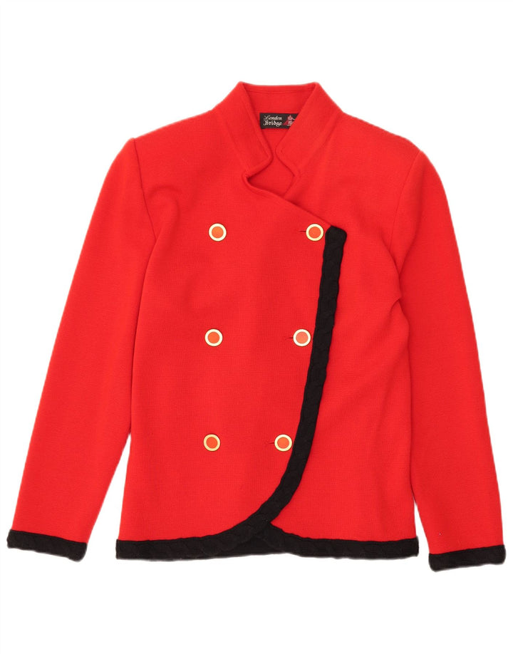 Jaqueta blazer feminina vintage com peito duplo IT 42 colorblock vermelho médio