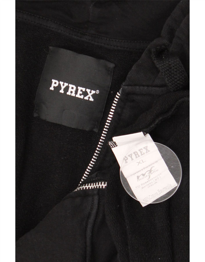 Suéter masculino Pyrex com capuz e zíper gráfico XL algodão preto