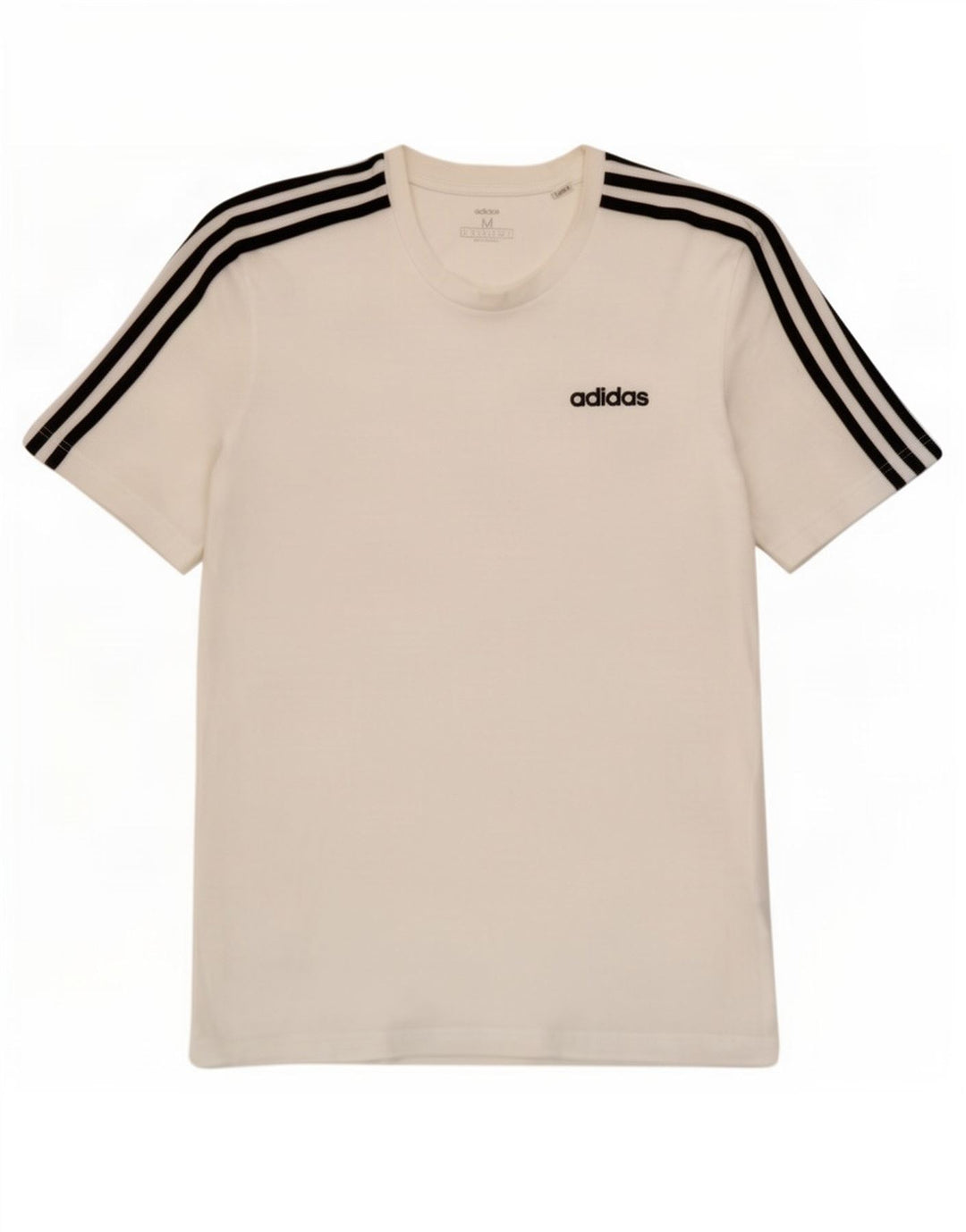 Adidas Mens Camiseta Top Médio Algodão Branco