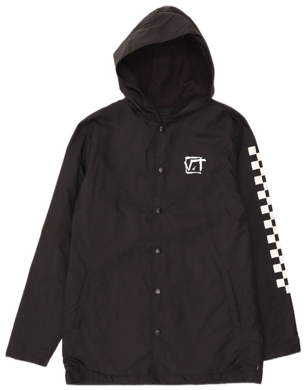 Jaqueta de chuva masculina Vans Graphic com capuz Reino Unido 38 Médio Preto Nylon