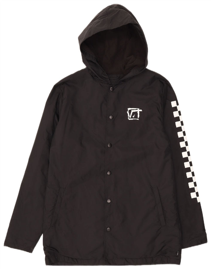 Jaqueta de chuva masculina Vans Graphic com capuz Reino Unido 38 Médio Preto Nylon