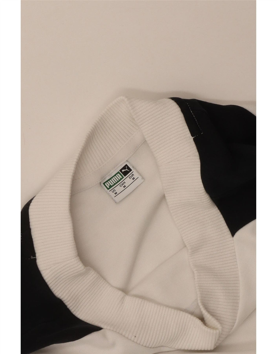 Puma Womens Crop Graphic Moletom Jumper UK 14 Medium White Colourblock