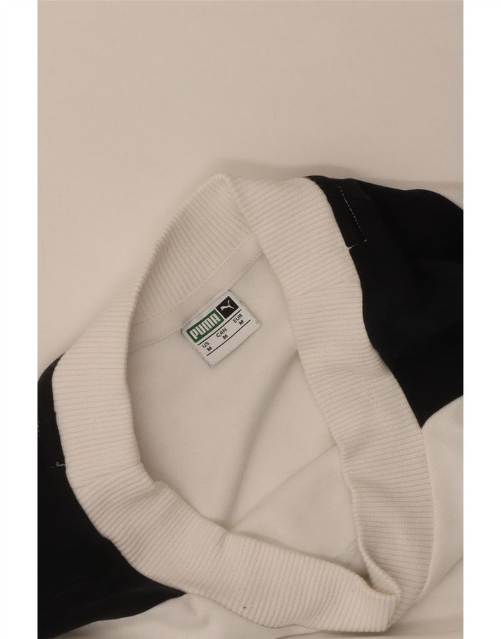 Puma Womens Crop Graphic Moletom Jumper UK 14 Medium White Colourblock