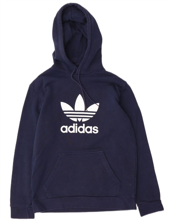Adidas masculino gráfico moletom com capuz médio algodão azul marinho