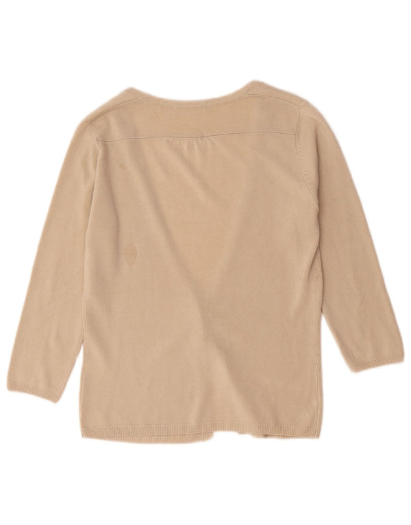 Suéter cardigã feminino Marks & Spencer Reino Unido 10 pequeno bege acrílico
