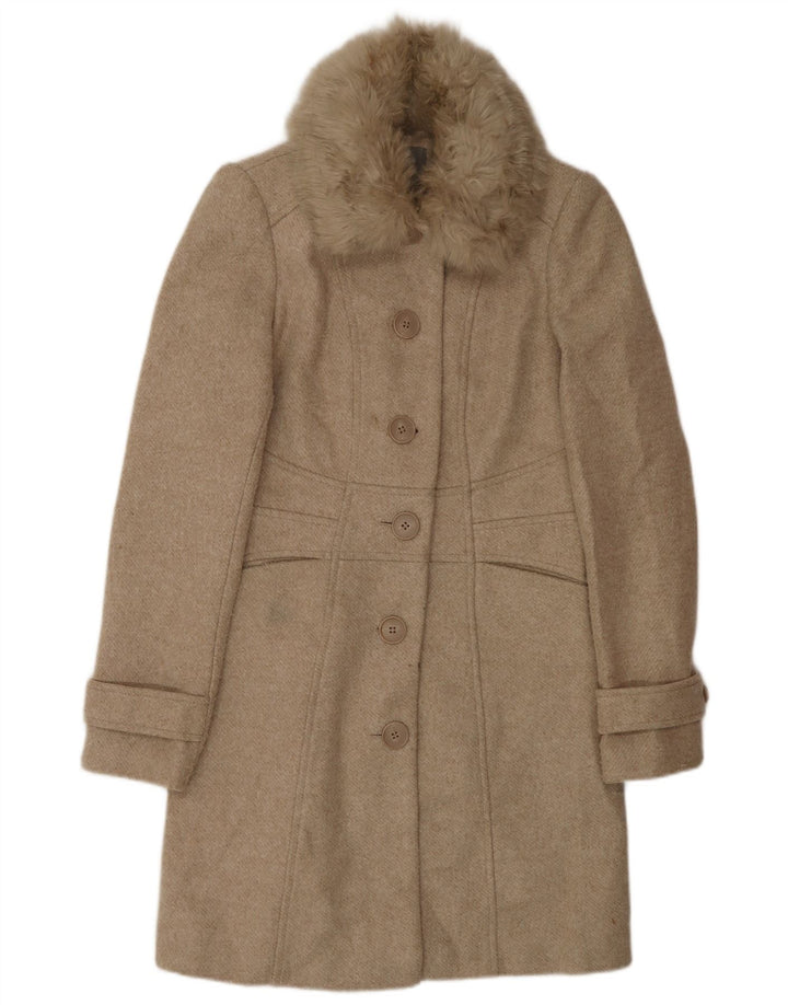 Sobretudo feminino Oasis UK 6 XS poliéster bege