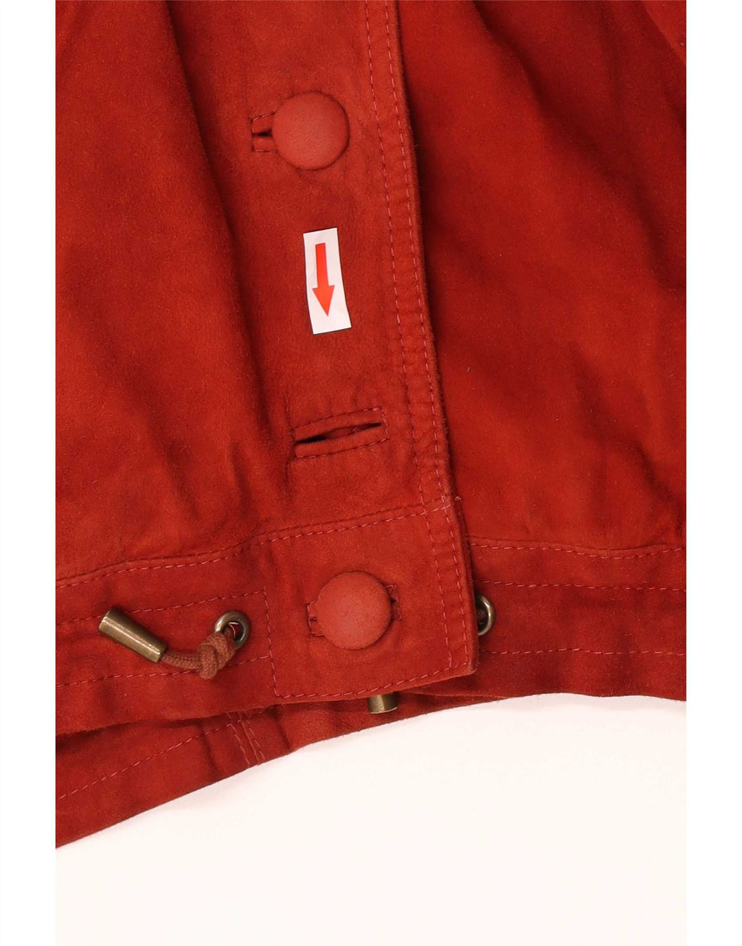 Jaqueta feminina vintage de camurça grande IT 44 couro vermelho médio
