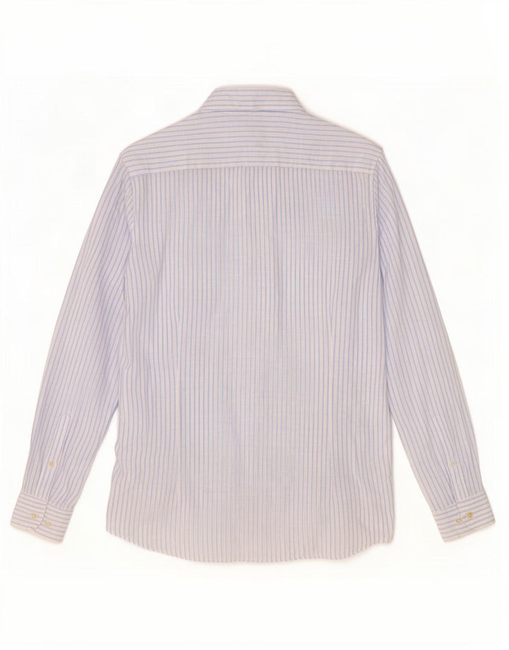 Camisa masculina Massimo Dutti grande linho listrado azul
