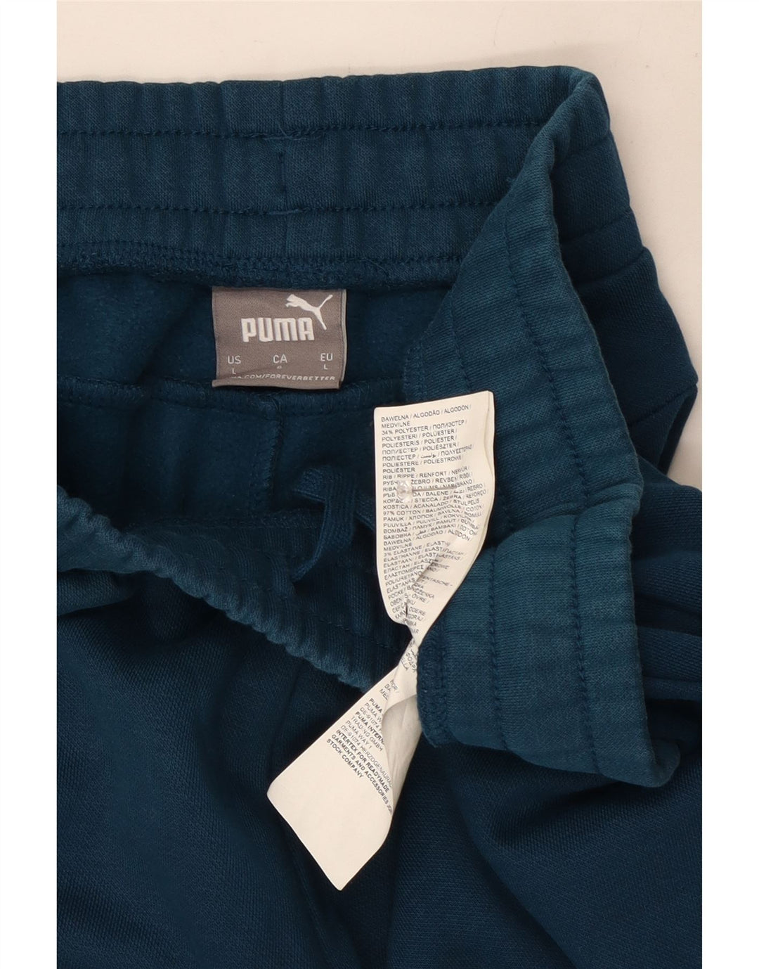 Calça de treino masculina Puma Joggers grande algodão azul