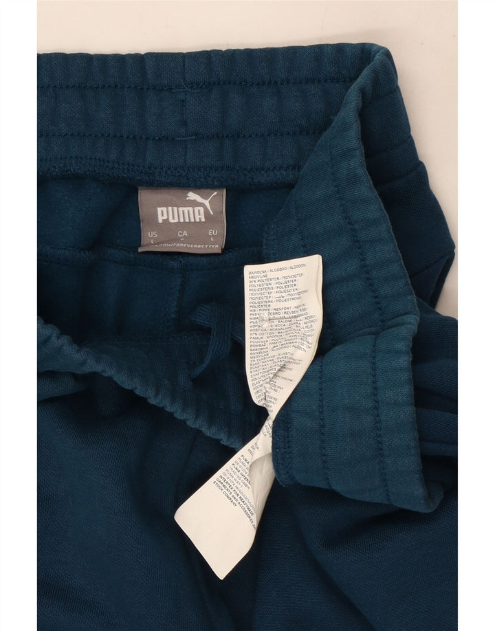 Calça de treino masculina Puma Joggers grande algodão azul