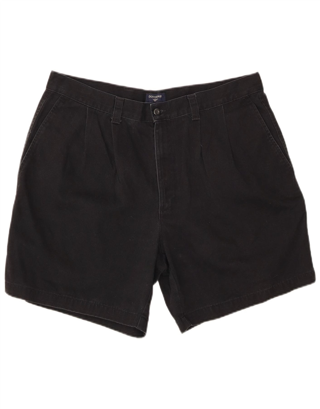 DOCKERS Masculino Pegged Chino Shorts W36 Grande Algodão Preto