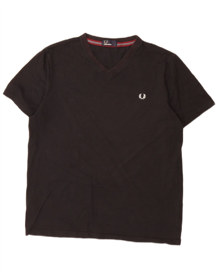 Camiseta masculina Fred Perry grande algodão preto