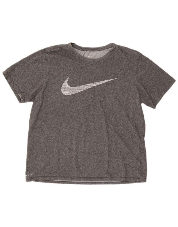 Camiseta Nike Feminina Dri Fit Graphic Top UK 18 XL Cinza Algodão