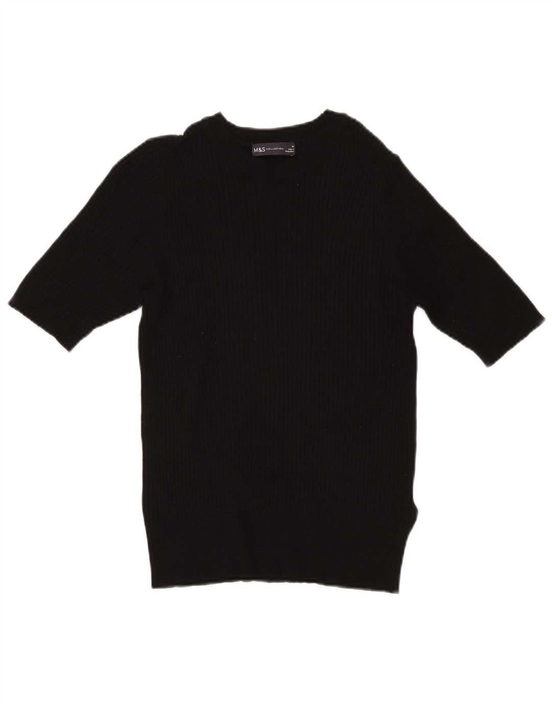 Suéter feminino Marks & Spencer com gola canoa Reino Unido 14 médio preto
