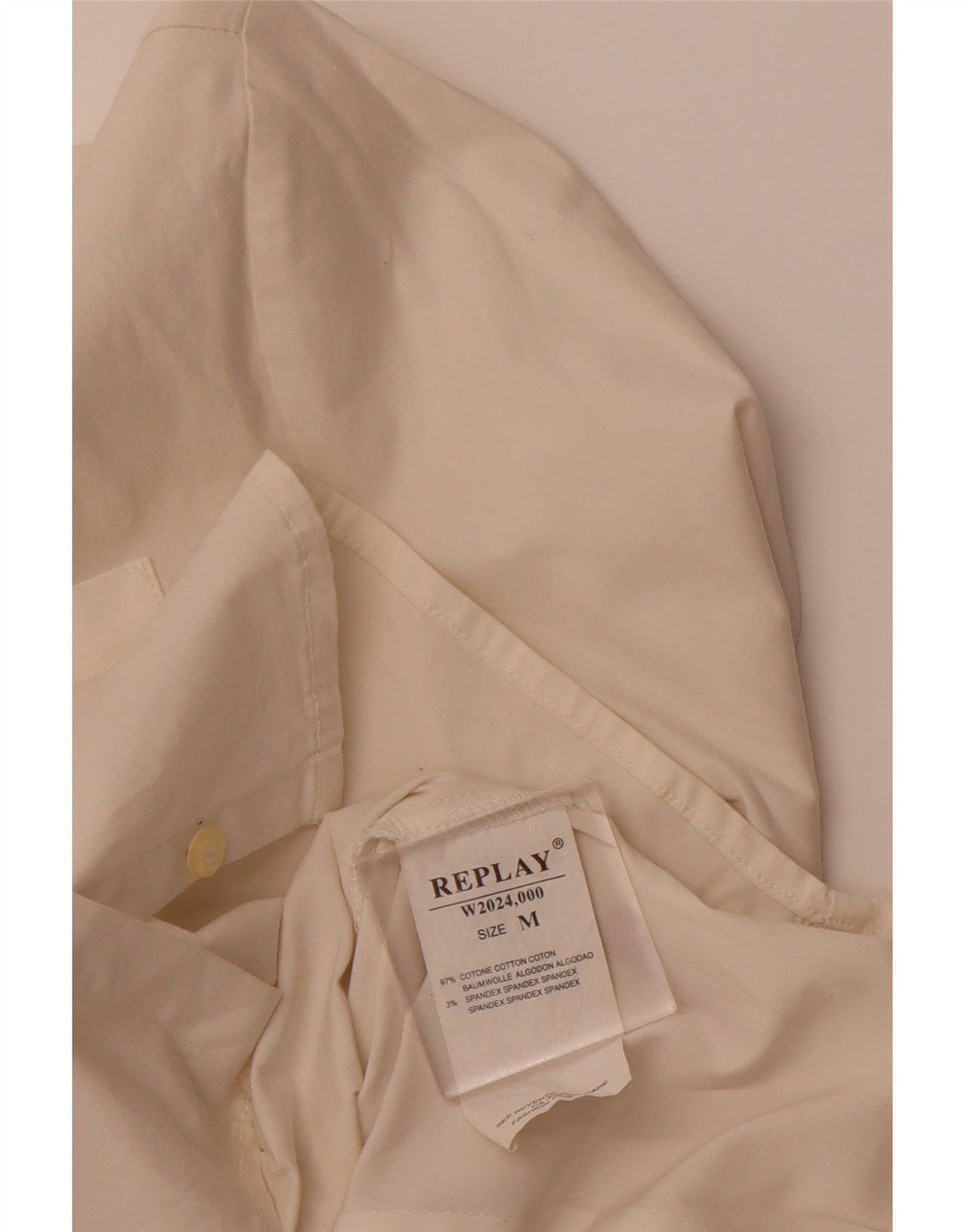 REPLAY Womens Shirt UK 12 Medium Off White Cotton Vintage Replay and Second-Hand Replay from Messina Hembry 