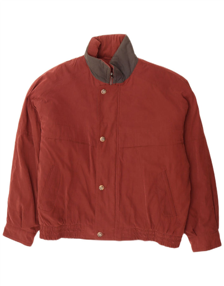 Jaqueta bomber masculina vintage UK 46 3XL Borgonha Colourblock poliéster