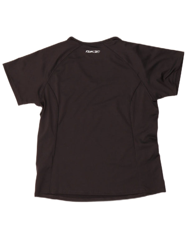 Camiseta feminina REEBOK UK 12 poliéster preto médio