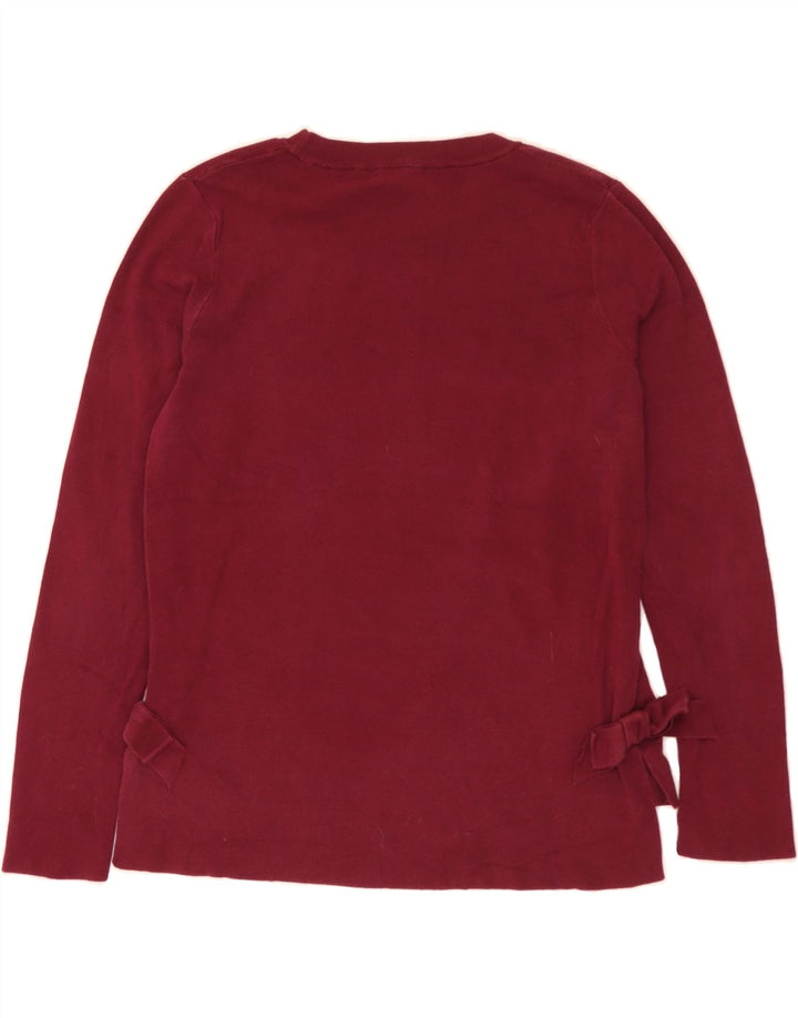 OASIS Womens Crew Neck Jumper Sweater UK 14 Medium Burgundy Cotton Vintage Oasis and Second-Hand Oasis from Messina Hembry 