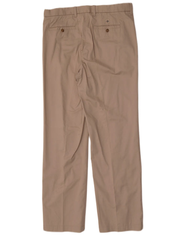 Calça chino reta masculina Marks & Spencer Blue Harbor W36 L33 bege