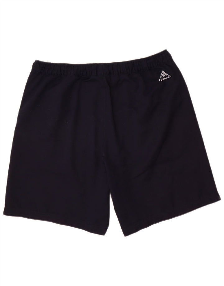 Shorts esportivos gráficos masculinos Adidas grandes poliéster azul marinho